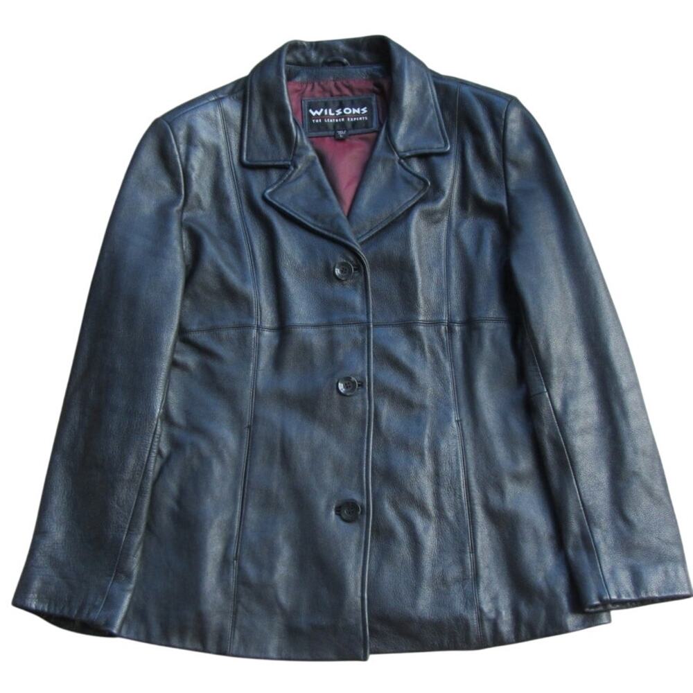 WILSONS Single-Breasted Black Leather Jacket